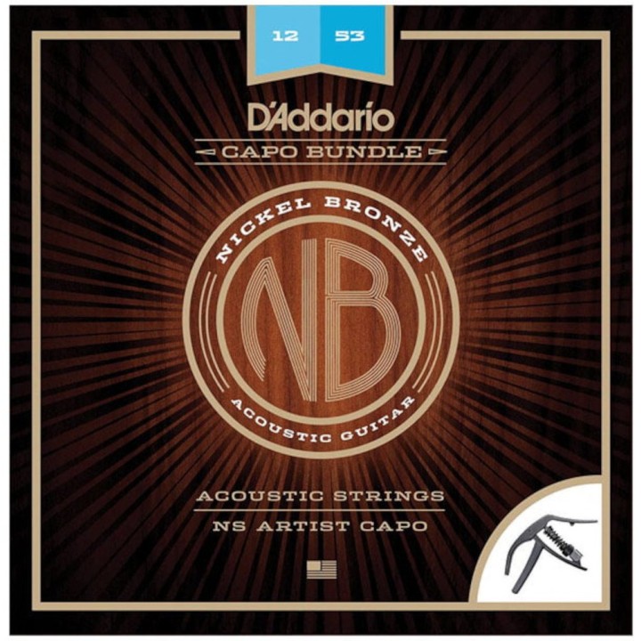 Acquista D'ADDARIO NB1253-CP10 Corde per chitarra acustica, Nickel Bronze con Capotasto CP10 online | Merula Strumenti Musicali