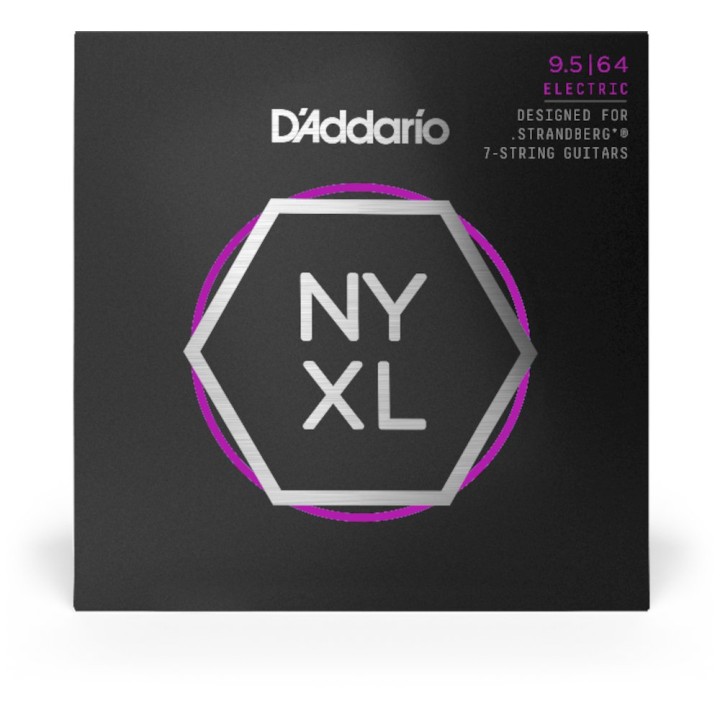 D'Addario - NYXL09564SB Corde per Strandberg 7-Corde, Nickel Wound, Super Light Plus, 095-64