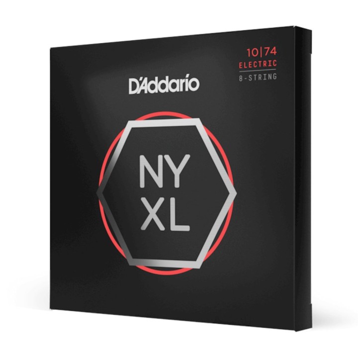 D'Addario - NYXL1074  Corde per chitarra elettrica 8-Corde, Nickel Wound, Light/Heavy