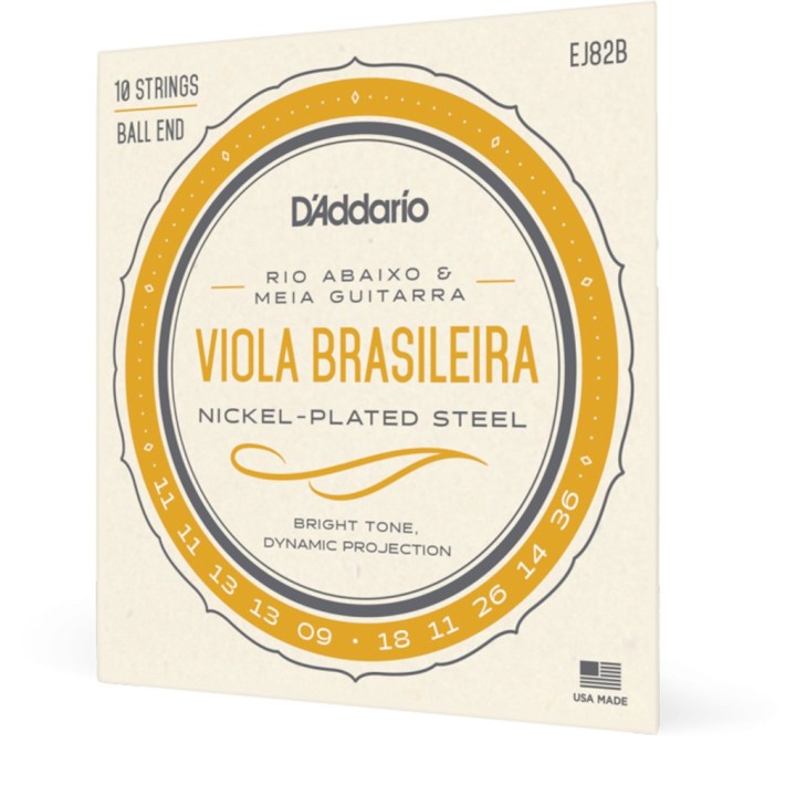 D'Addario - EJ82B Corde per Viola Brasileira, Accordature di Rio Abaixo e Meia Guitarra, Nickel