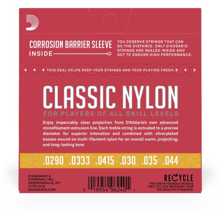 D'Addario - EJ27N 3/4 Corde in Nylon per Chitarra Classica, Scala 3/4
