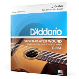 D'Addario - EJ83L Corde per Chitarra Acustica, Gypsy Jazz, Ball End, Light Tension