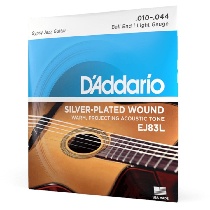 D'Addario - EJ83L Corde per Chitarra Acustica, Gypsy Jazz, Ball End, Light Tension
