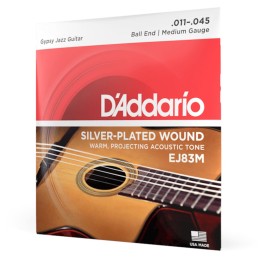 D'Addario - EJ83M Corde per Chitarra Acustica, Gypsy Jazz, Ball End, Medium Tension