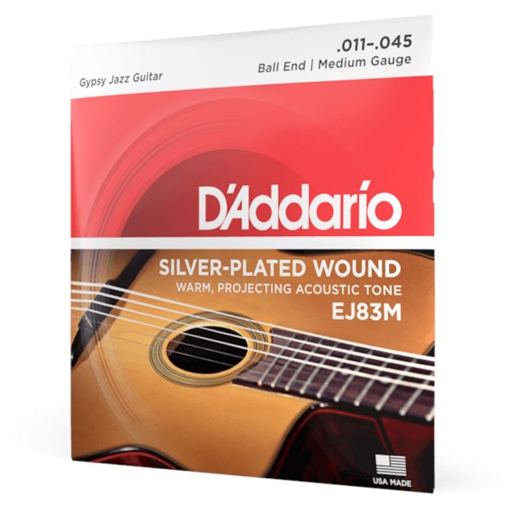 D'Addario - EJ83M Corde per Chitarra Acustica, Gypsy Jazz, Ball End, Medium Tension