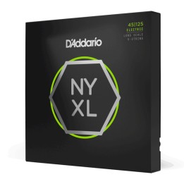 D'Addario - NYXL45125 Corde per Basso Elettrico 5-Corde, Nickel Wound, Light/Medium, Long Scale