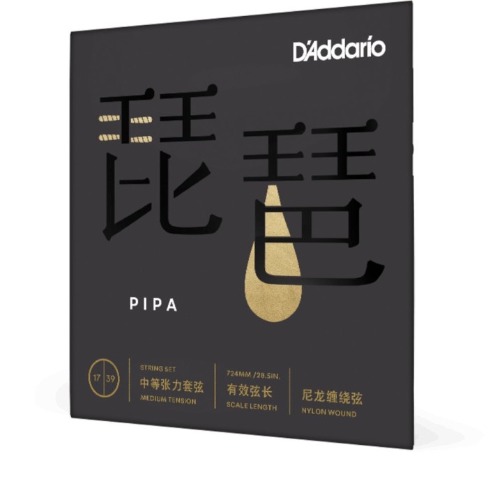 D'Addario - PIPA01 Set Corde per Pipa cinese, Nylon Wound, Medium Tension, 17-39