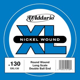 D'Addario - SXL130 Corda singola per basso elettrico, Nickel Wound, Long Scale, Double Ball-End