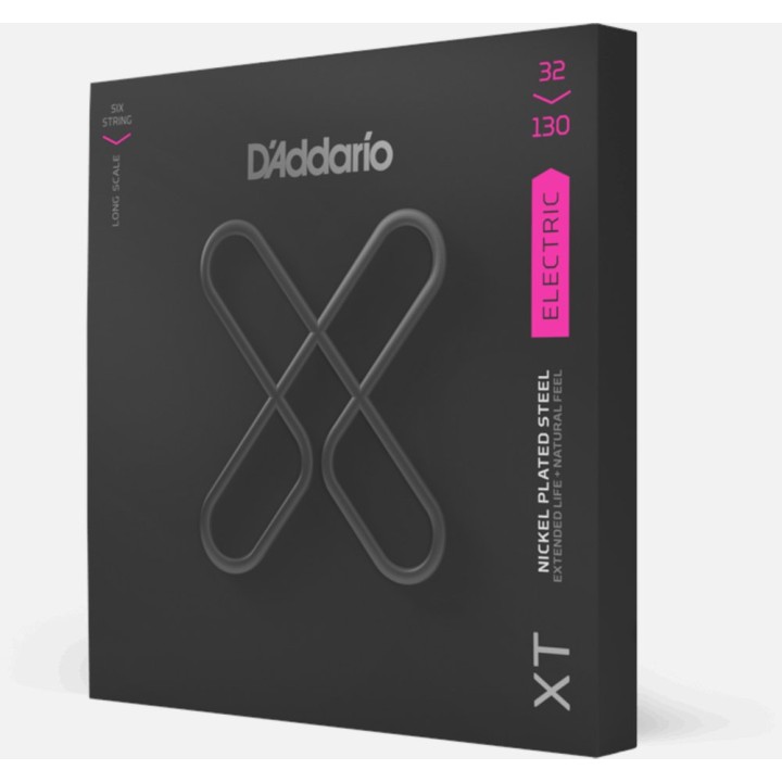 D'Addario - XTB32130 Corde per Basso Elettrico 6-Corde, XT Nickel Plated Steel, Regular Light