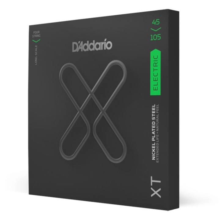 D'Addario - XTB45105 Corde per Basso Elettrico, Nickel Plated Steel, Light/Medium, Long Scale