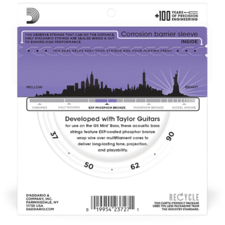 D'Addario - EXPPBB190GS Corde per Basso Acustico, GS Mini Bass