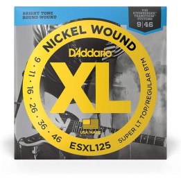 D'Addario - ESXL125 Corde per Chitarra Elettrica, Nickel Wound, Super Light/Regular, Double Ball End