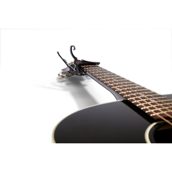 Kyser Capotasto Quick-Change Capo Per Chitarra Acustica Nero Cromato Kg6bca 529211