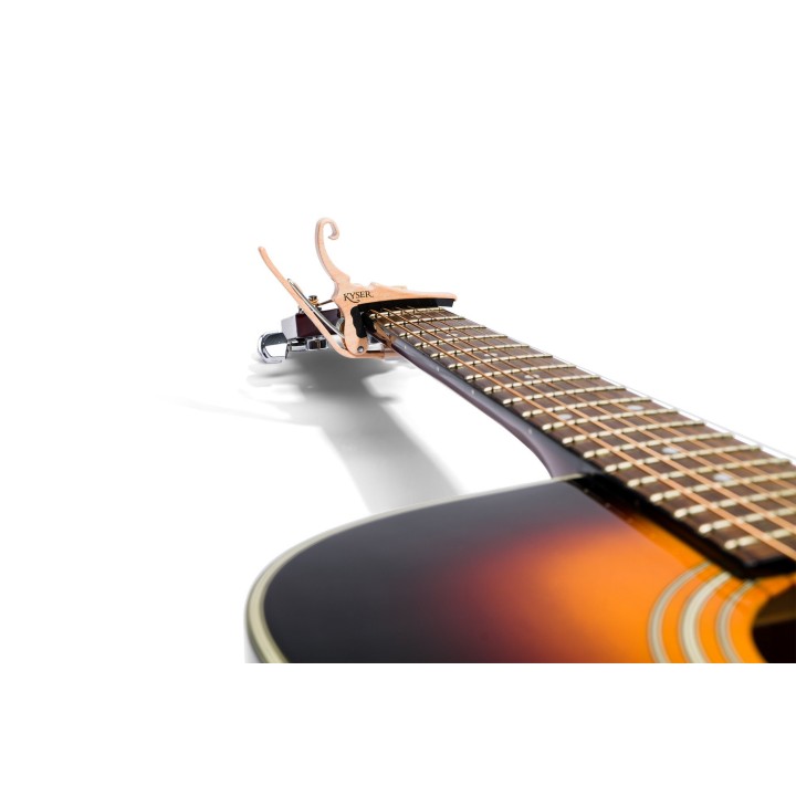 Kyser | Capotasto Quick-Change Capo per chitarra acustica color acero KG6MA 529235