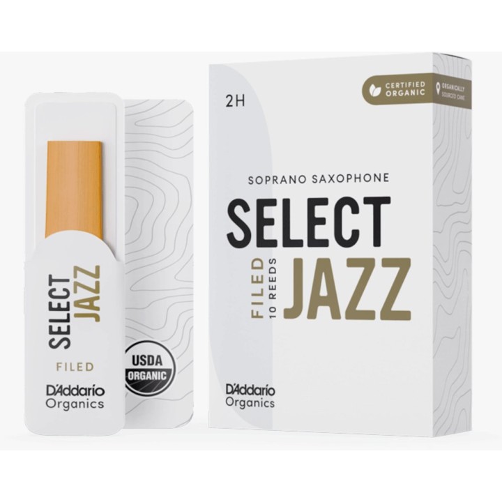D'Addario - ORSF10SSX2H  Ance Organic Select Jazz Filed 2Hard Sax Soprano