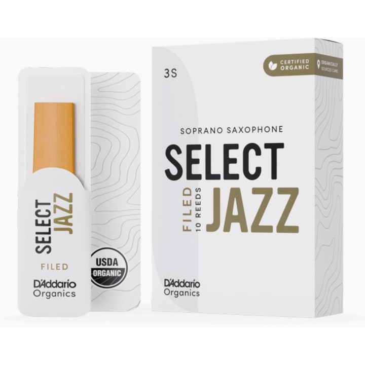 D'Addario - ORSF10SSX3S  Ance Organic Select Jazz Filed 3Soft Sax Soprano