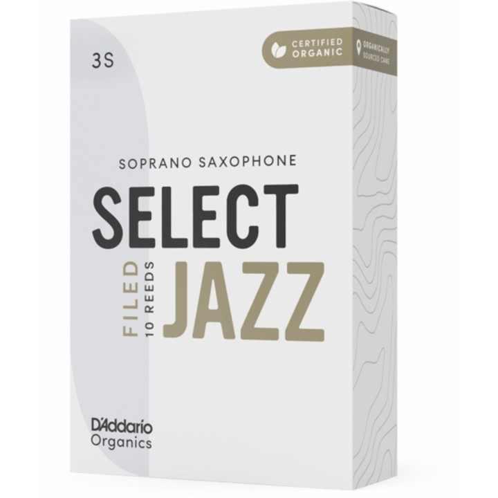 D'Addario - ORSF10SSX3S  Ance Organic Select Jazz Filed 3Soft Sax Soprano
