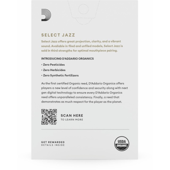 D'Addario - ORSF10SSX3S  Ance Organic Select Jazz Filed 3Soft Sax Soprano