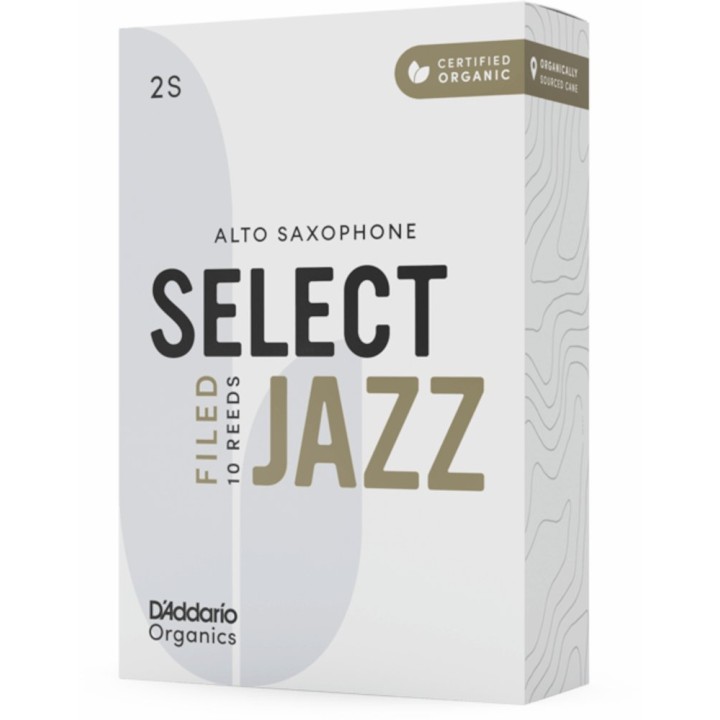 D'Addario - ORSF10ASX2S Ance Organic Select Jazz, Filed, 2Soft, Sax Alto Mib