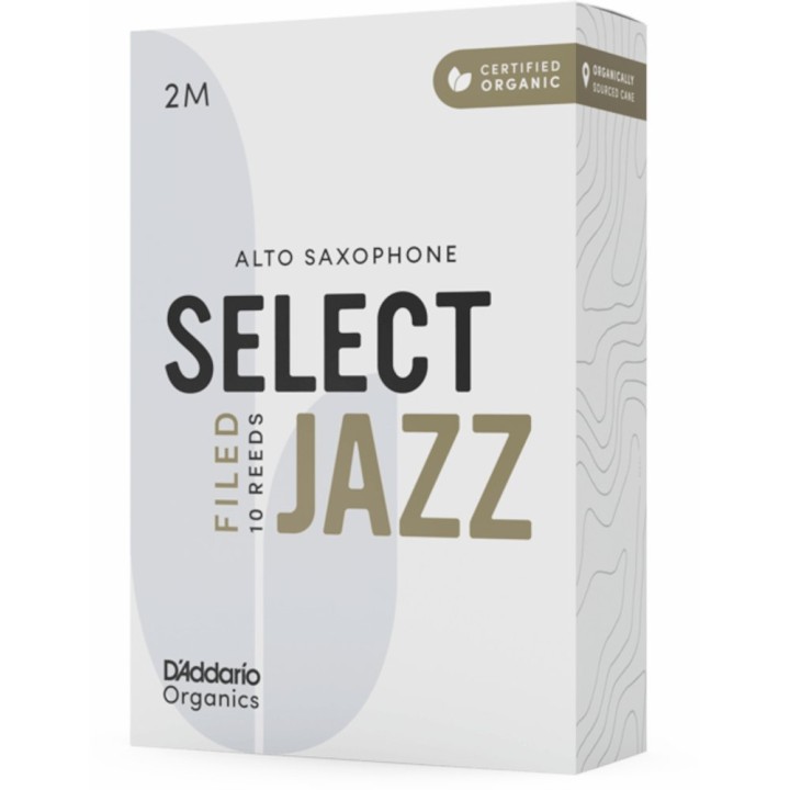 D'Addario - ORSF10ASX2M Ance Organic Select Jazz, Filed, 2Medium, Sax Alto Mib