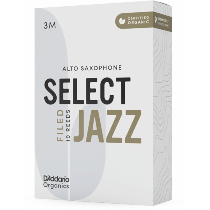 D'Addario - ORSF10ASX3M Ance Organic Select Jazz, Filed, 3Medium, Sax Alto Mib
