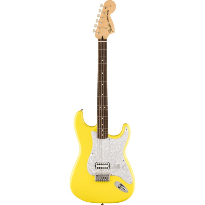 Acquista FENDER 0148020363 Limited Edition Tom Delonge Stratocaster Graffiti Yellow online | Merula Strumenti Musicali