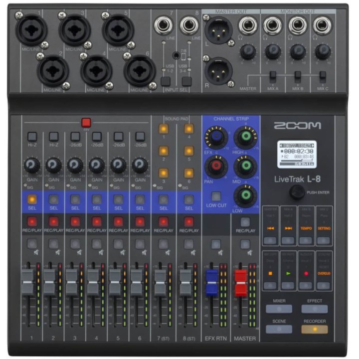 Zoom - LiveTrak L-8 Mixer Digitale 8 Canali