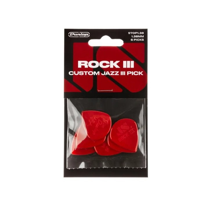 Dunlop - 570P138 Rock III Custom Jazz III Pick 6pc
