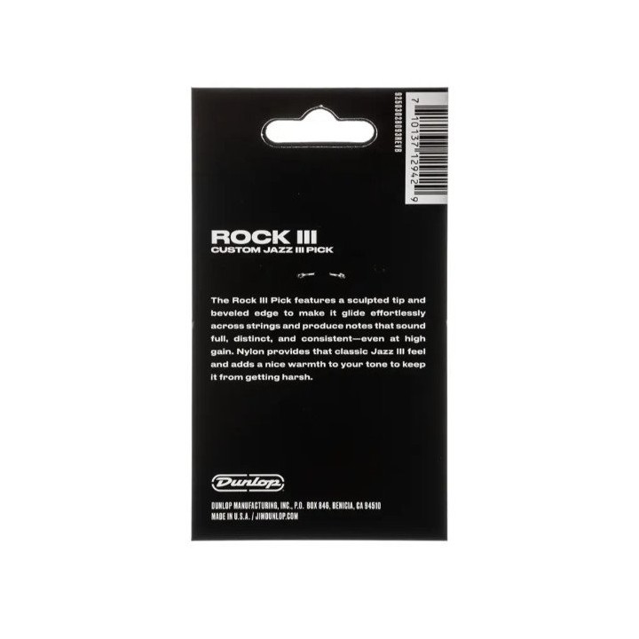 Dunlop - 570P138 Rock III Custom Jazz III Pick 6pc