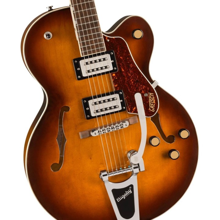 G2420T Streamliner Hollow Body with Bigsby, Laurel Fingerboard, Broad'Tron BT-3S Pickups, Robusto Burst
