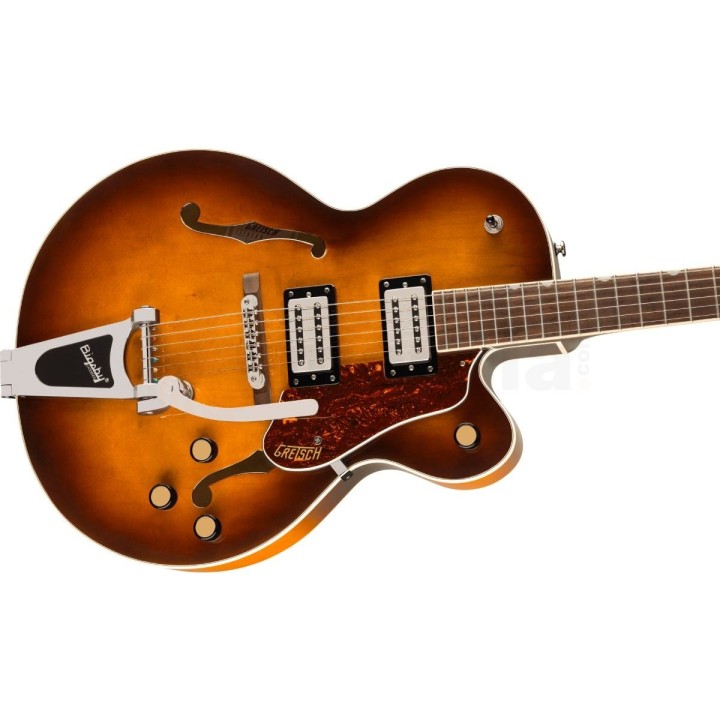 G2420T Streamliner Hollow Body with Bigsby, Laurel Fingerboard, Broad'Tron BT-3S Pickups, Robusto Burst