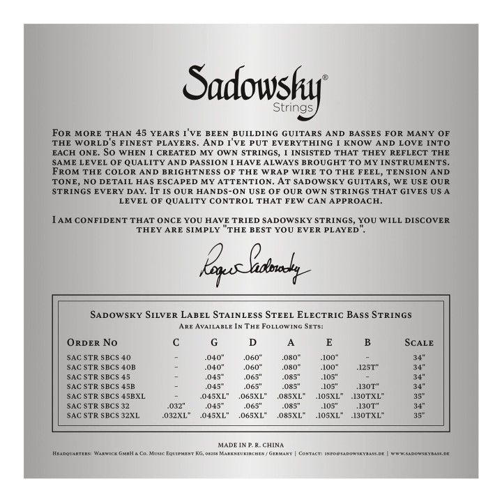 Sadowsky - SBCS 45B 45-130SS