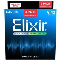 Acquista Elixir 3-Pack 16571 Electr Nickel Plated Steel Optiweb online | Merula Strumenti Musicali