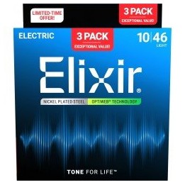 Acquista Elixir 3-Pack 16572 Electr Nickel Plated Steel Optiweb online | Merula Strumenti Musicali