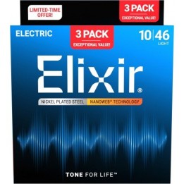 Acquista Elixir 3-Pack 16567 Electr Nickel Plated Steel Nanoweb online | Merula Strumenti Musicali
