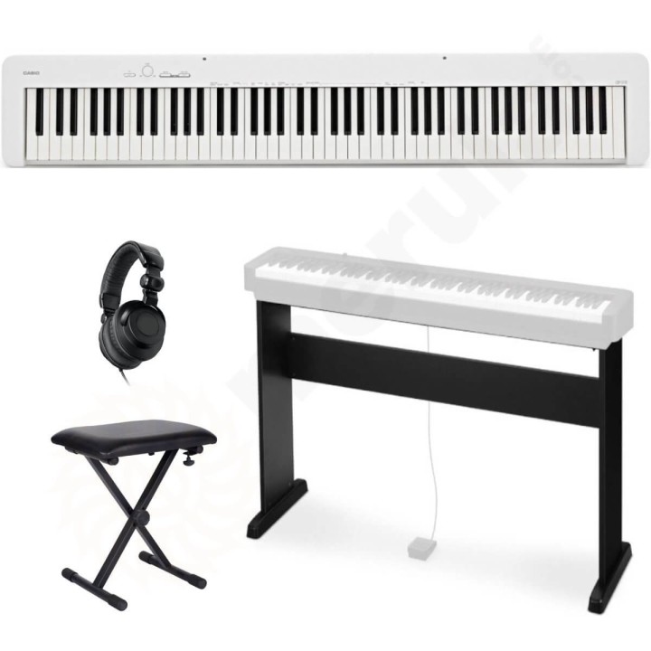 Casio | CDP-S110WE Set Completo Pianoforte Digitale + Supporto + Panchetta + Cuffie