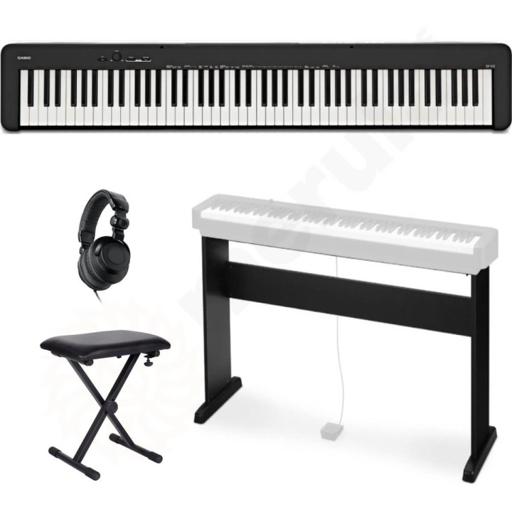 Casio | CDP-S110WE Set Completo Pianoforte Digitale + Supporto + Panchetta + Cuffie