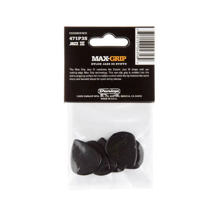 Dunlop - 0471P3S Max-Grip Jazz III Black Stiffo