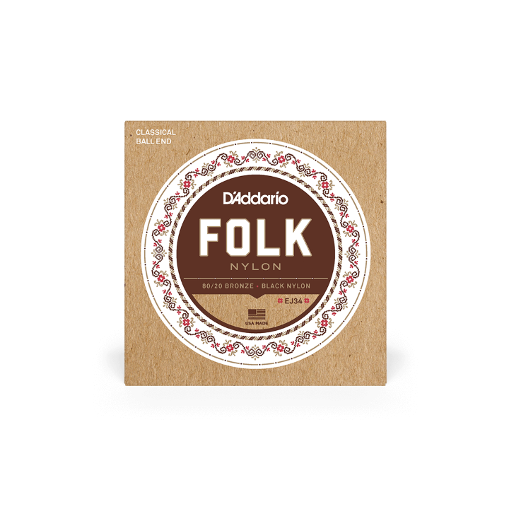 Acquista D'Addario Ej34 D'Addario Ej34 Folk Nylon Guitar Strings, Ball End, 80/20 Bronze/Blac online | Merula Strumenti Musicali