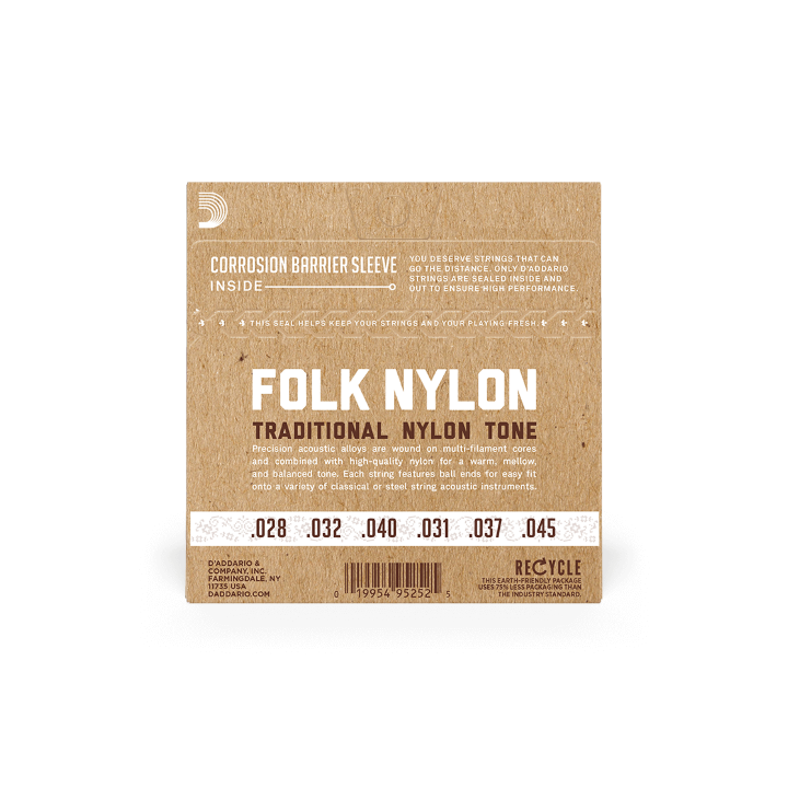 Acquista D'Addario Ej34 D'Addario Ej34 Folk Nylon Guitar Strings, Ball End, 80/20 Bronze/Blac online | Merula Strumenti Musicali