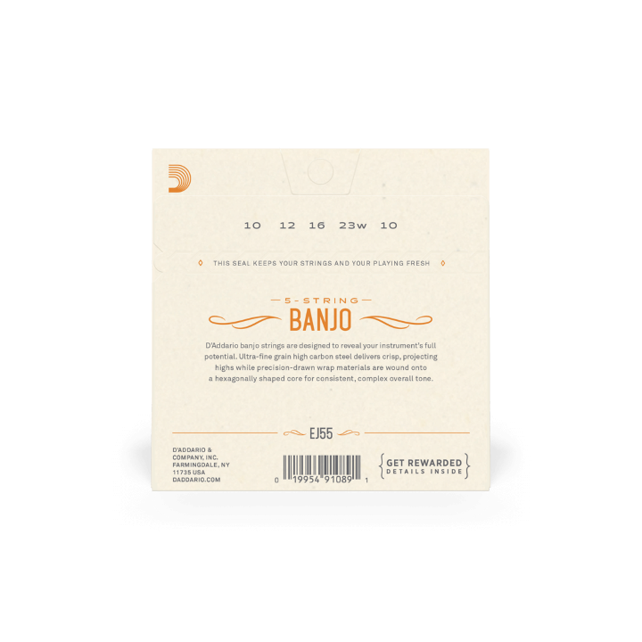 Acquista D'Addario Ej55 D'Addario Ej55 5-String Banjo Strings, Phosphor Bronze, Medium, 10-23 online | Merula Strumenti Musicali