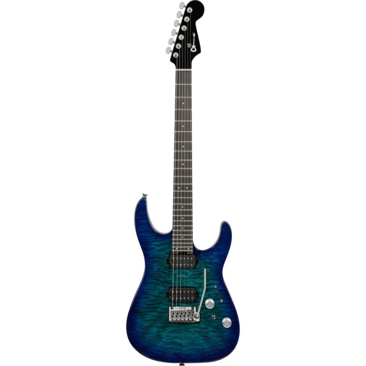 Charvel Pro-Mod Plus DK24 HH 2PT EB QM, Ebony Fingerboard - Chlorine Burst