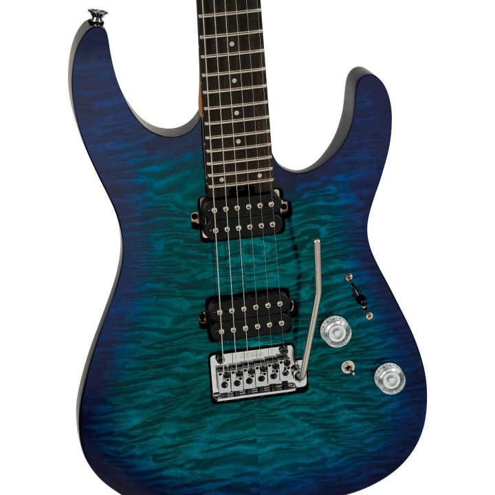 Charvel Pro-Mod Plus DK24 HH 2PT EB QM, Ebony Fingerboard - Chlorine Burst