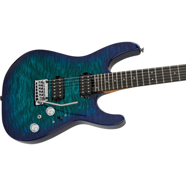 Charvel Pro-Mod Plus DK24 HH 2PT EB QM, Ebony Fingerboard - Chlorine Burst