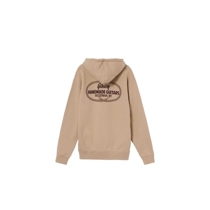 Acquista Gibson Ga-Hood-Hand-Tan-Md Handmade Guitars Hoodie Exclusive M online | Merula Strumenti Musicali