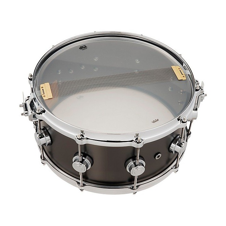 Drum Workshop DW Snare Drum Satin Black over Brass 14"x6,5" - Drvd6514svcbk Rullante in ottone