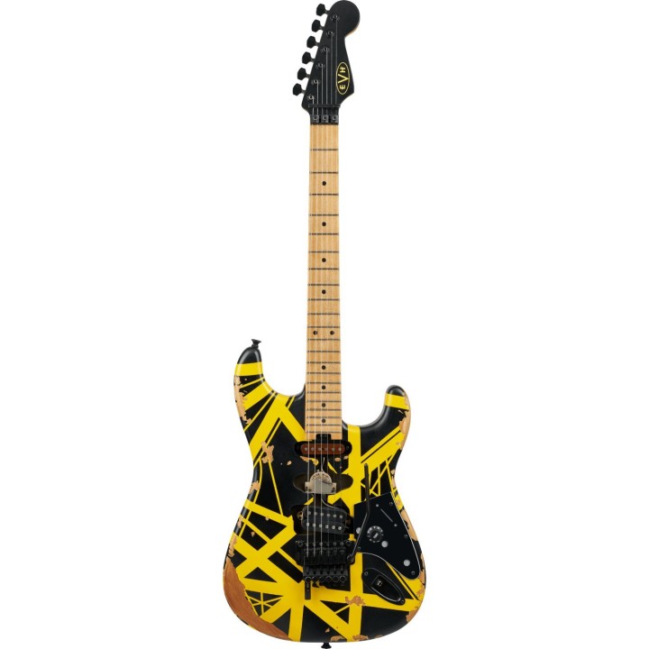 EVH - Limited Edition Striped Series Frankenstein Frankie BLK/YLW, DISTRESSED