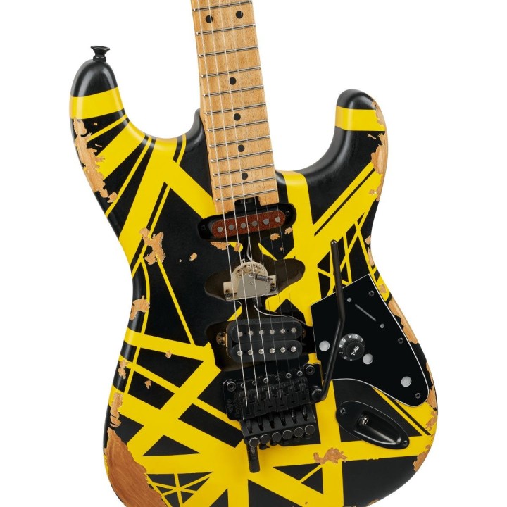 EVH - Limited Edition Striped Series Frankenstein Frankie BLK/YLW, DISTRESSED