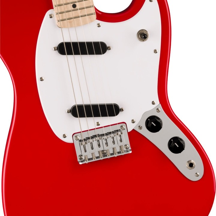 Squier - Sonic Mustang, Maple Fingerboard, White Pickguard, Torino Red