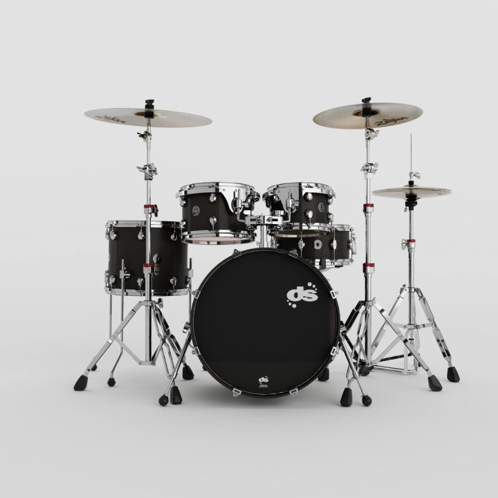 DS Drums Groove Master Club Drum Kit Black Mist Set Fusti + Hardware